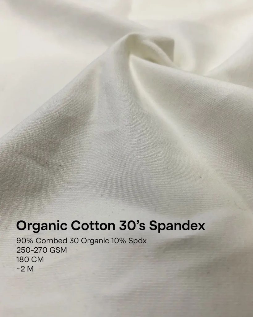 eco friendly fabric organic cotton spandex 30s